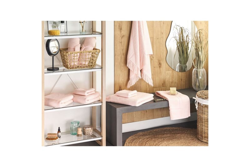 Handduk Atiu set om 9 Rosa - Rosa - Textil & mattor - Badrumstextilier - Handduk