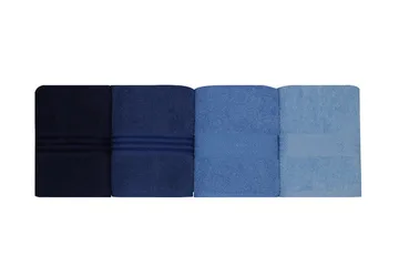 Hobby Handduk 50x90 cm 4-pack - Mörkblå/Blå/Ljusblå - Textil & mattor - Badrumstextilier - Handduk