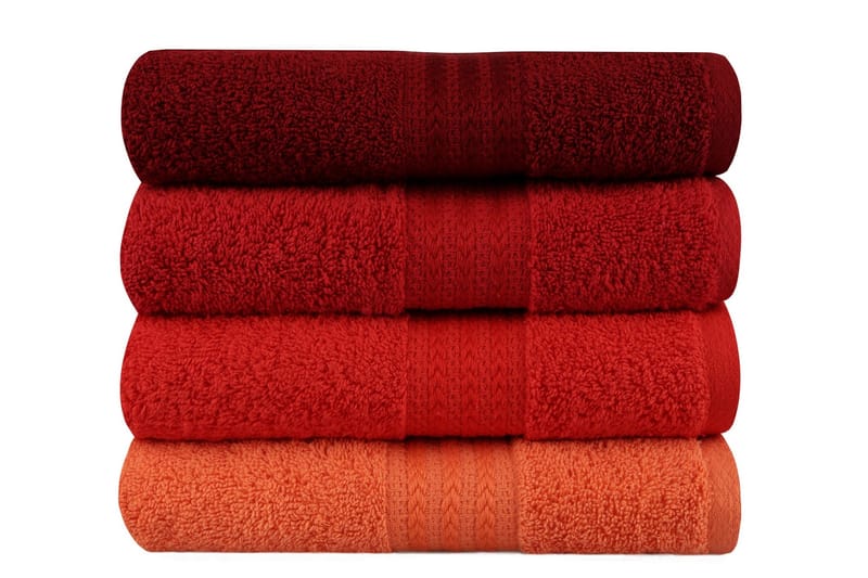Hobby Handduk 50x90 cm 4-pack - Orange/Röd/Rosa - Textil & mattor - Badrumstextilier - Handduk