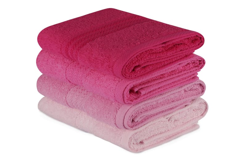 Hobby Handduk 50x90 cm 4-pack - Rosa - Textil & mattor - Badrumstextilier - Handduk