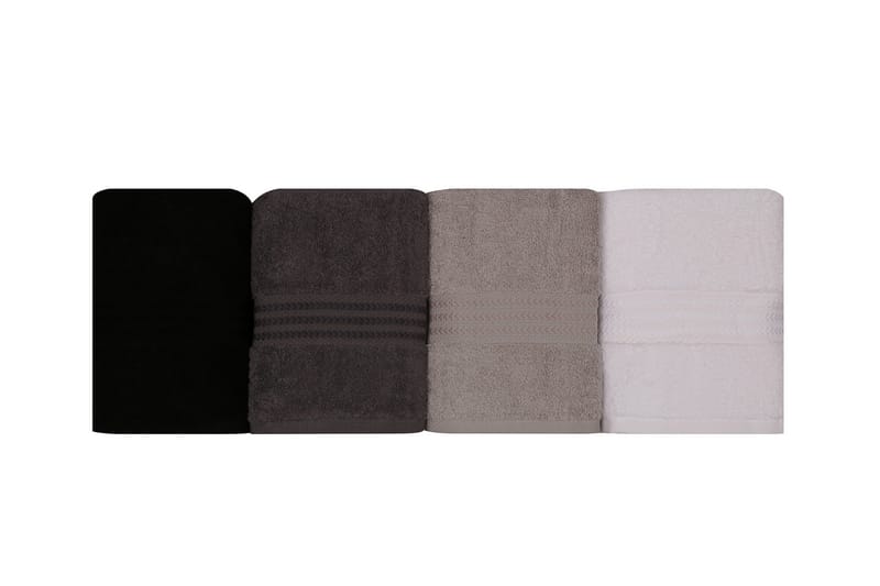Hobby Handduk 50x90 cm 4-pack - Vit/Grå/Mörkgrå/Svart - Textil & mattor - Badrumstextilier - Handduk