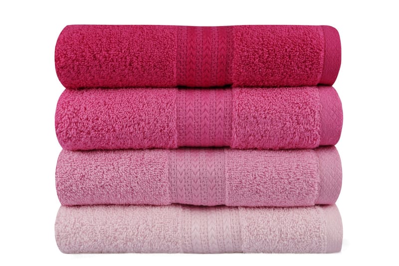 Hobby Handduk 50x90 cm 4-pack - Rosa - Textil & mattor - Badrumstextilier - Handduk