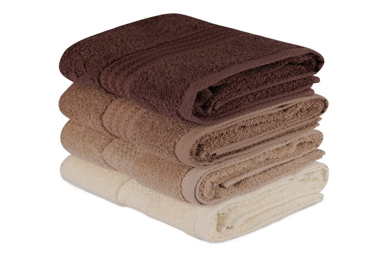 Hobby Handduk 50x90 cm 4-pack, Creme/Beige/Brun