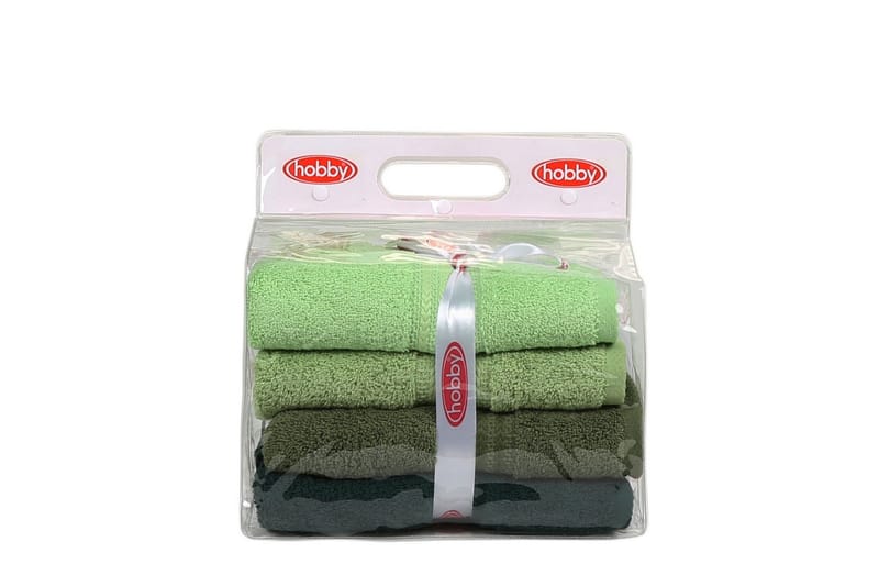 Hobby Handduk 50x90 cm 4-pack - Grön - Textil & mattor - Badrumstextilier - Handduk