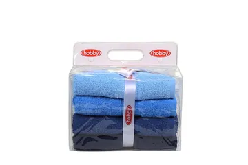 Hobby Handduk 50x90 cm 4-pack - Mörkblå/Blå/Ljusblå - Textil & mattor - Badrumstextilier - Handduk