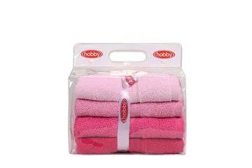 Hobby Handduk 50x90 cm 4-pack - Rosa - Textil & mattor - Badrumstextilier - Handduk