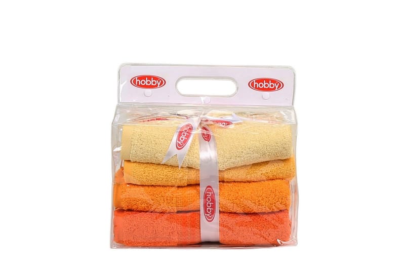 Hobby Handduk 50x90 cm 4-pack - Gul/Orange - Textil & mattor - Badrumstextilier - Handduk