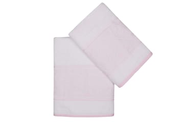 Hobby Handduk Set om 2 - Vit/Rosa - Textil & mattor - Badrumstextilier - Handduk