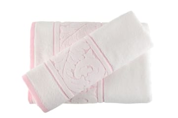 Hobby Handduk Set om 2 - Vit/Rosa - Textil & mattor - Badrumstextilier - Handduk