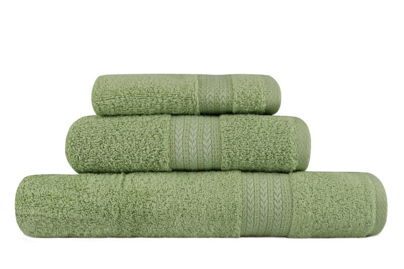 Hobby Handduk Set om 3 - Grön - Textil & mattor - Badrumstextilier - Handduk