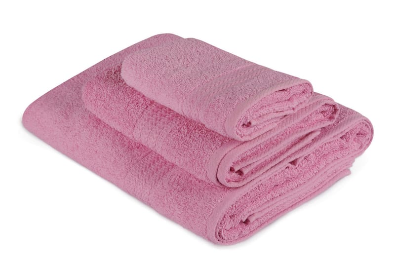 Hobby Handduk Set om 3 - Rosa - Textil & mattor - Badrumstextilier - Handduk