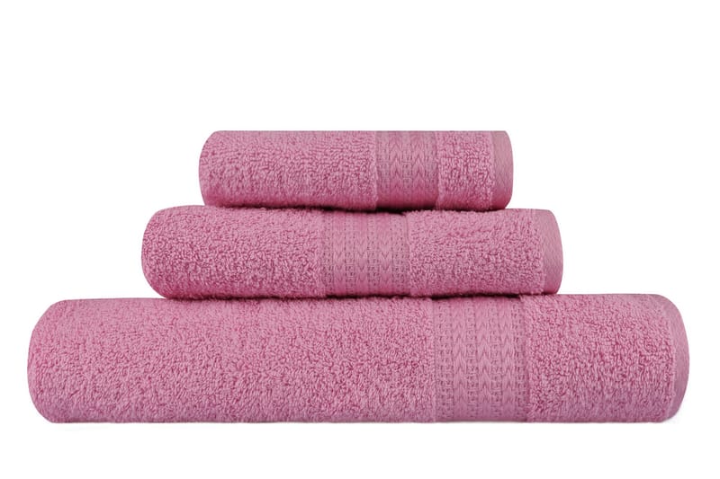 Hobby Handduk Set om 3 - Rosa - Textil & mattor - Badrumstextilier - Handduk