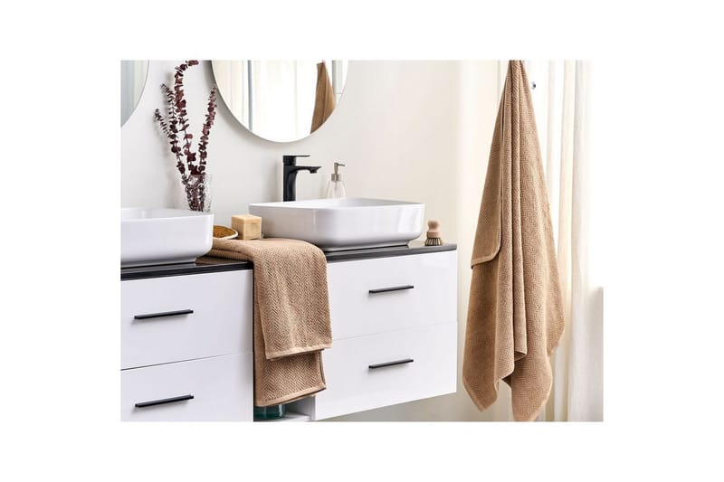 Handduk Mitiaro set om 2 Beige - Beige - Textil & mattor - Badrumstextilier - Badlakan & badhandduk