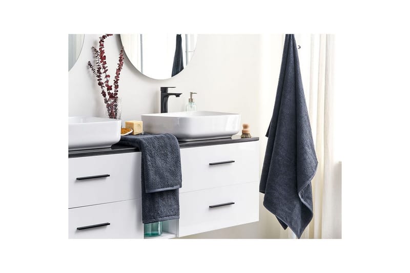 Handduk Mitiaro set om 2 Blå - Blå - Textil & mattor - Badrumstextilier - Badlakan & badhandduk