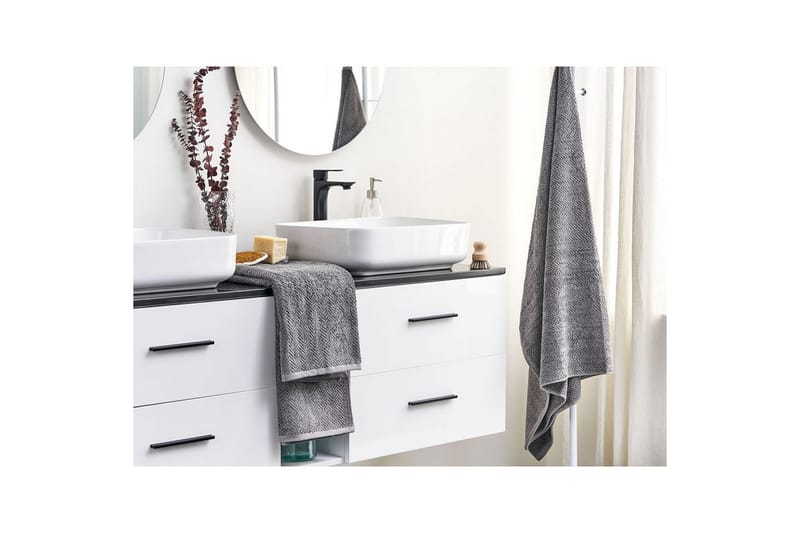 Handduk Mitiaro set om 2 Grå - Grå - Textil & mattor - Badrumstextilier - Badlakan & badhandduk