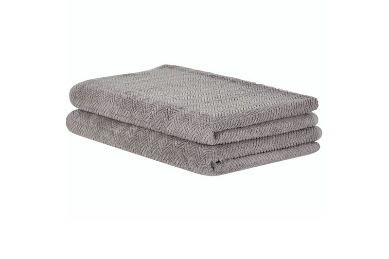 Handduk Mitiaro set om 2 Grå - Grå - Textil & mattor - Badrumstextilier - Badlakan & badhandduk