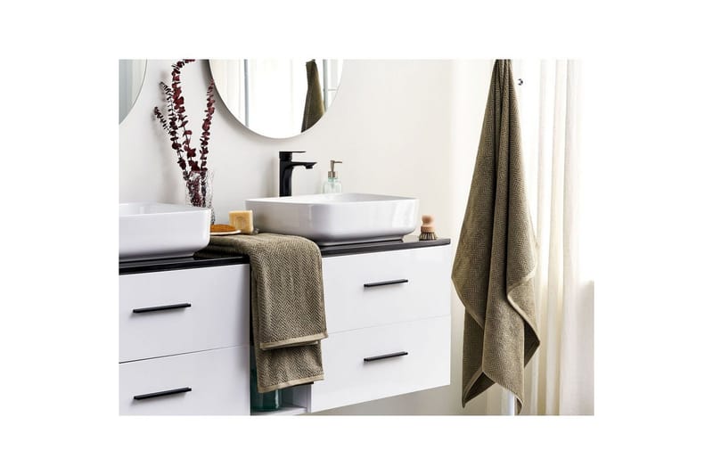 Handduk Mitiaro set om 2 Grön - Grön - Textil & mattor - Badrumstextilier - Badlakan & badhandduk