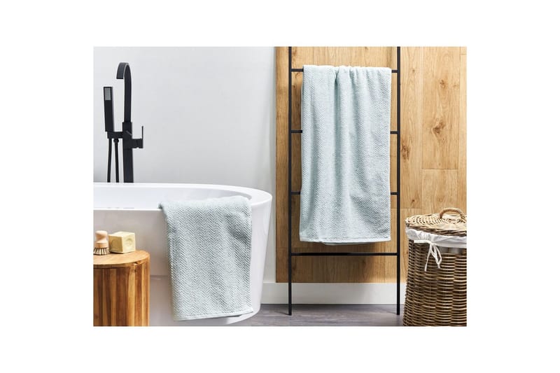 Handduk Mitiaro set om 2 Mintgrön - Mintgrön - Textil & mattor - Badrumstextilier - Badlakan & badhandduk