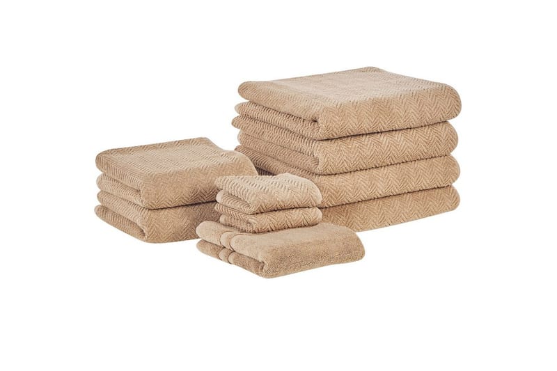 Handduk Mitiaro set om 9 Beige - Beige - Textil & mattor - Badrumstextilier - Handduk