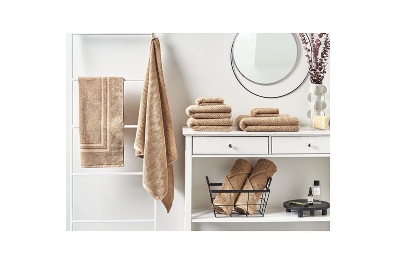 Handduk Mitiaro set om 9 Beige - Beige - Textil & mattor - Badrumstextilier - Handduk