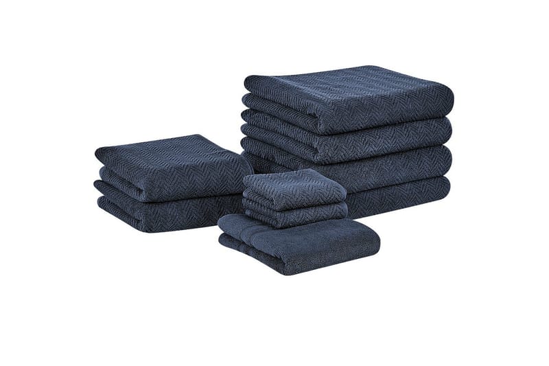 Handduk Mitiaro set om 9 Blå - Blå - Textil & mattor - Badrumstextilier - Handduk