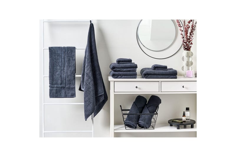 Handduk Mitiaro set om 9 Blå - Blå - Textil & mattor - Badrumstextilier - Handduk