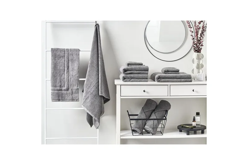 Handduk Mitiaro set om 9 Grå - Grå - Textil & mattor - Badrumstextilier - Handduk