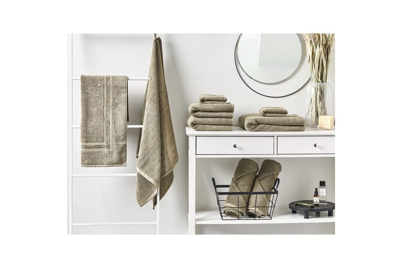 Handduk Mitiaro set om 9 Grön - Grön - Textil & mattor - Badrumstextilier - Handduk