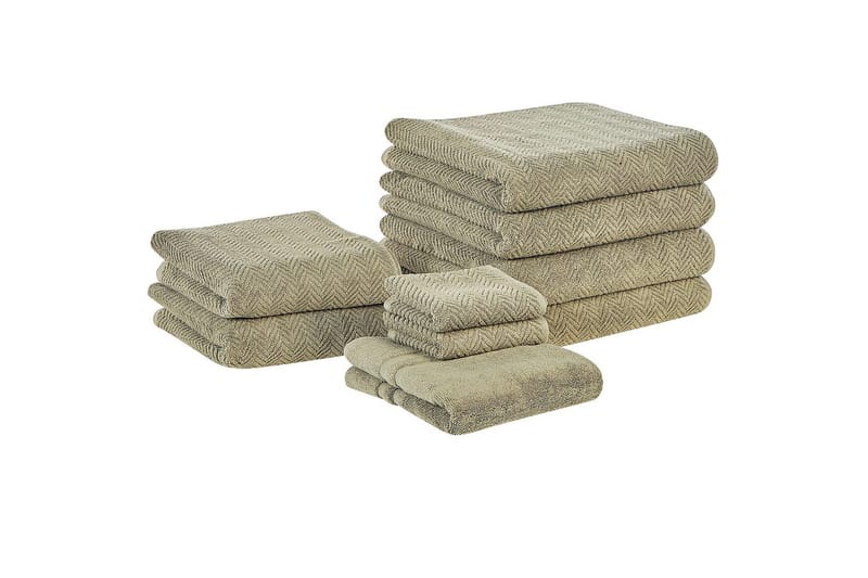 Handduk Mitiaro set om 9 Grön - Grön - Textil & mattor - Badrumstextilier - Handduk
