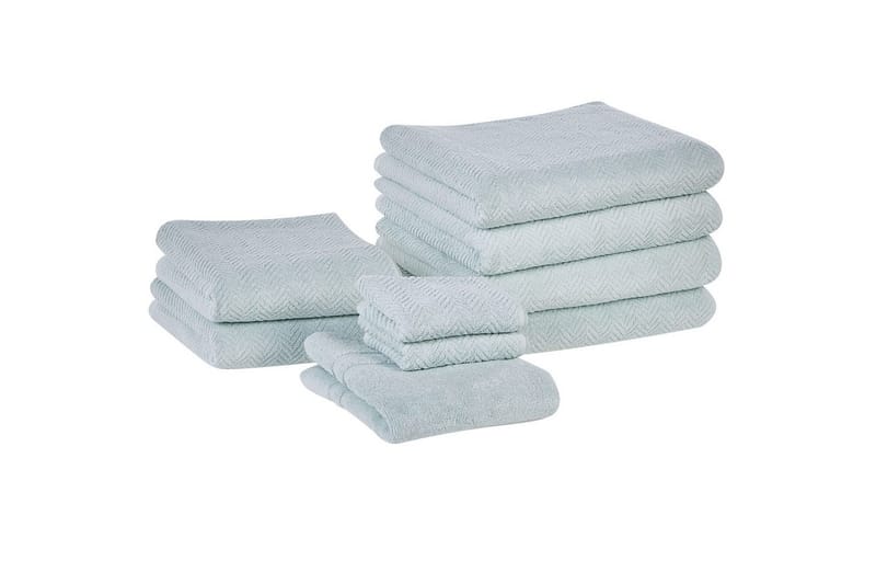 Handduk Mitiaro set om 9 Mintgrön - Mintgrön - Textil & mattor - Badrumstextilier - Handduk