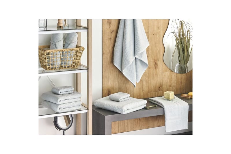 Handduk Mitiaro set om 9 Mintgrön - Mintgrön - Textil & mattor - Badrumstextilier - Handduk