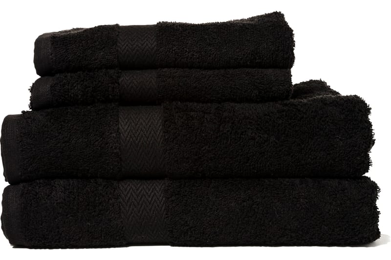 Queen Anne Frottéset - 2st 50x30cm och 2st 130x65cm Svart - Textil & mattor - Badrumstextilier - Handduk