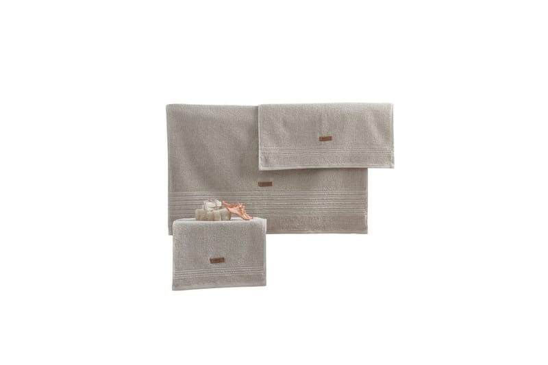 Handduksset (3 delar) Loraford Beige - Beige - Textil & mattor - Badrumstextilier - Handduk