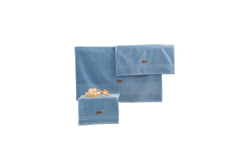 Handduksset (3 delar) Loraford Blå - Blå - Textil & mattor - Badrumstextilier - Handduk