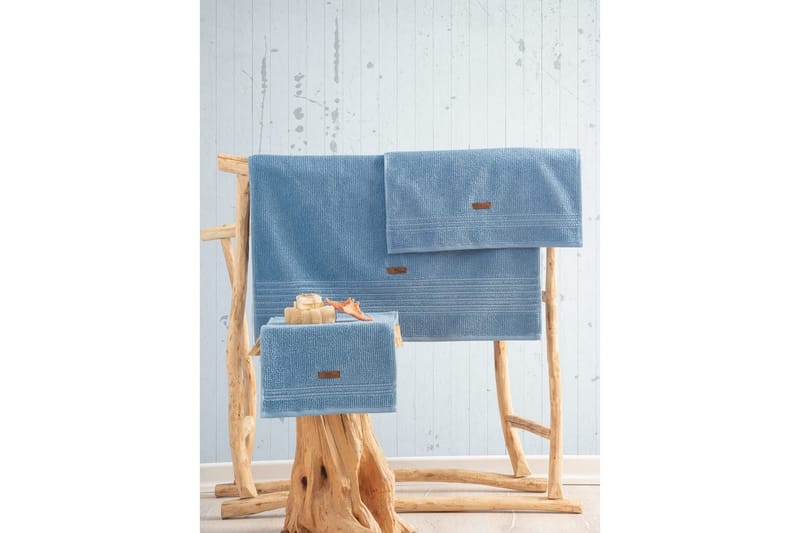 Handduksset (3 delar) Loraford Blå - Blå - Textil & mattor - Badrumstextilier - Handduk