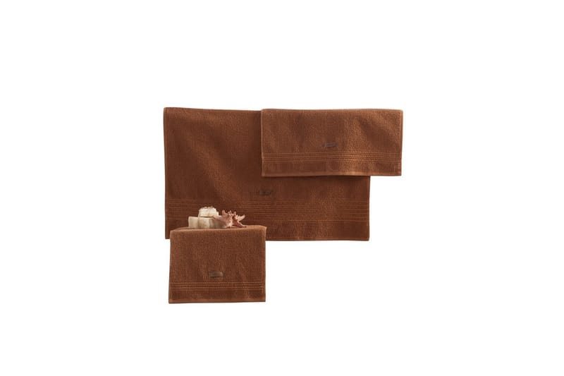 Handduksset (3 delar) Loraford Brun - Brun - Textil & mattor - Badrumstextilier - Handduk