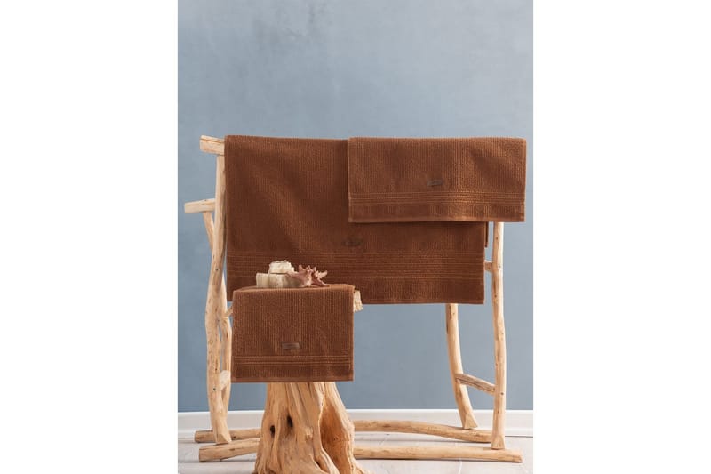 Handduksset (3 delar) Loraford Brun - Brun - Textil & mattor - Badrumstextilier - Handduk