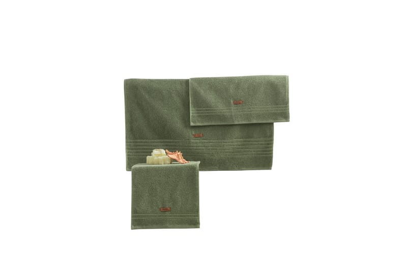 Handduksset (3 delar) Loraford Grön - Grön - Textil & mattor - Badrumstextilier - Handduk