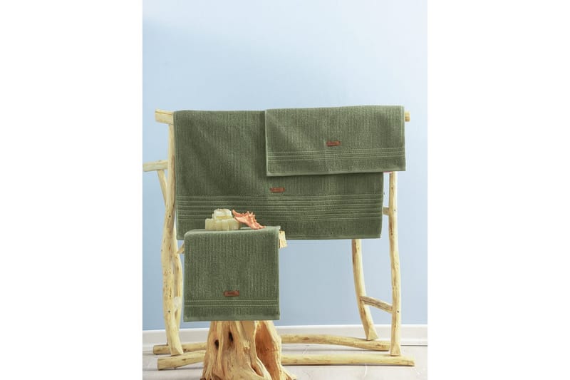 Handduksset (3 delar) Loraford Grön - Grön - Textil & mattor - Badrumstextilier - Handduk