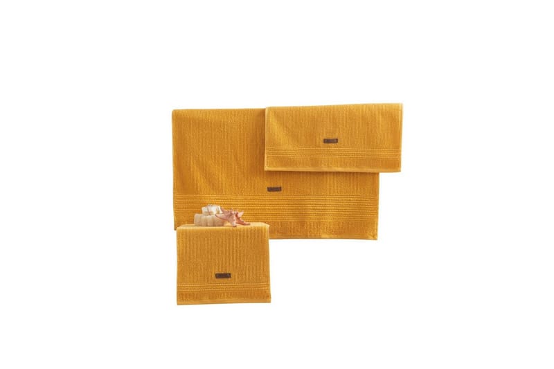 Handduksset (3 delar) Loraford Gul - Gul - Textil & mattor - Badrumstextilier - Handduk