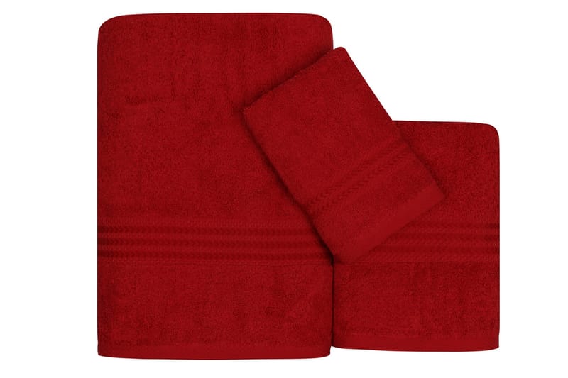 Hobby Handduk Set om 3 - Röd - Handduk