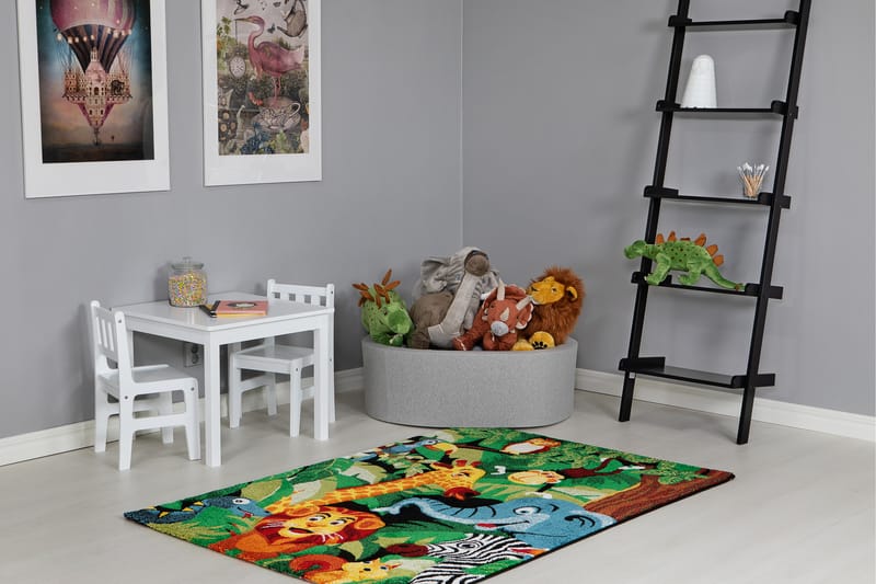 Atlas Barnmatta 120x170 cm Djungel - Multifärgad - Textil & mattor - Barntextilier - Barnmatta & lekmatta