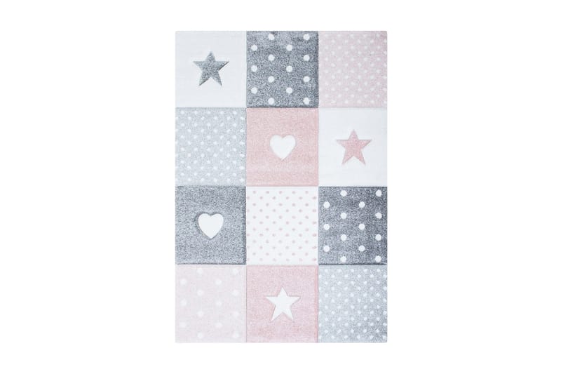 Atlas Matta 120x170 cm Stjärnmotiv, Rosa