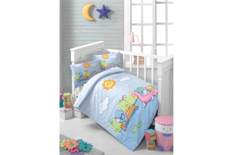 Patik Bäddset Baby 4-dels Ranforce - Blå/Vit/Multi - Textil & mattor - Barntextilier - Barnsängkläder - Bäddset barn