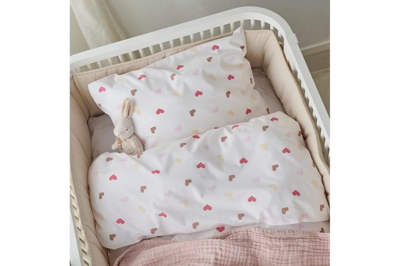 Påslakanset till Spjälsäng 2-Dels Hjärtrud - beige - Textil & mattor - Barntextilier - Barnsängkläder - Bäddset barn