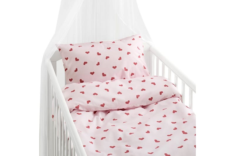 Påslakanset till Spjälsäng 2-Dels Hjärtrud - Rosa - Textil & mattor - Barntextilier - Barnsängkläder - Bäddset barn