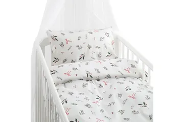 Påslakanset till Spjälsäng 2-Dels Julkvisten Röd