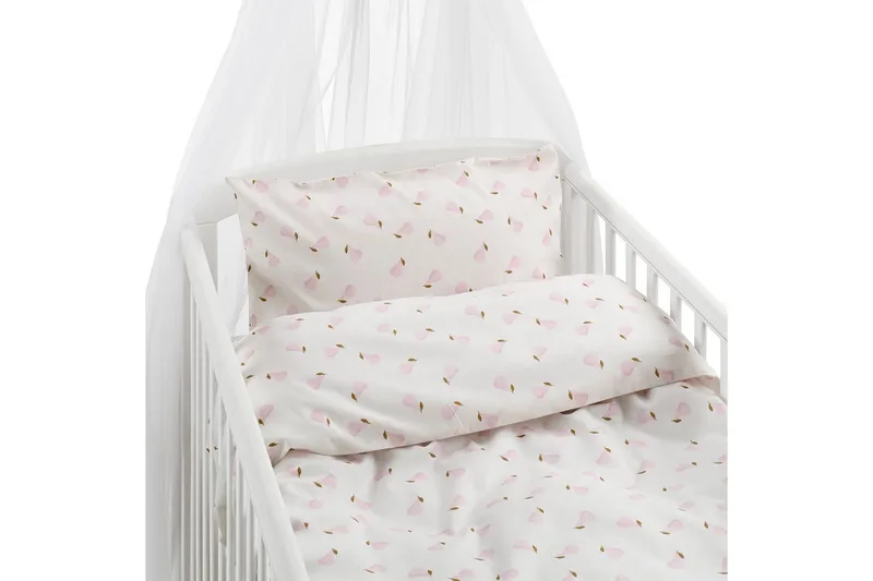 Påslakanset till Spjälsäng 2-Dels Päron Rosa, Rosa