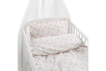 Påslakanset till Spjälsäng 2-Dels Päron Rosa