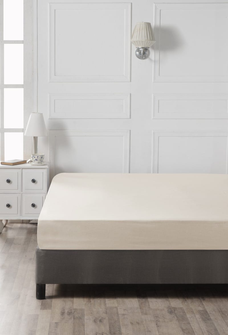 Cream Dra-på-lakan 140x190cm - Kr äm - Textil & mattor - Barntextilier - Barnsängkläder - Spjälsäng sängkläder - Lakan spjälsäng